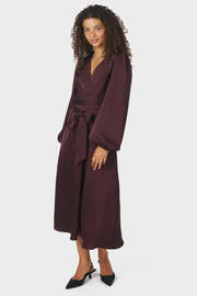 Rimini Heavy Sateen Dress | Burgundy | Kjole fra Neo Noir