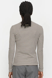 SRFenja Stripe O-neck Top SR124-303 | Morel | T-shirt fra Soft Rebels