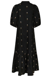 Veronica Flower Emb Dress | Schwarz | Kleid von Neo Noir