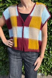 Chess Knit Vest | Plum Mix | Strikket Top fra Black Colour
