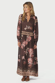 Nova Botanical Border Dress | Black | Kjole fra Neo Noir