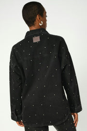 Emme Studs Shirt | Dark Grey Denim | Skjorte fra Mos Mosh