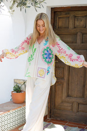 Sun Blouse | White Flower | Bluse fra Black Colour