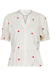 Savy Hearts Top | Creme | Top fra Neo Noir