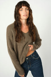 Thora V-Neck Knit | Falcon | Strik fra Mos Mosh