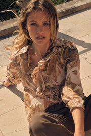Jelena Voile Marble Shirt | Burlwood | Skjorte fra Mos Mosh