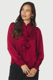 Zamola Blouse | Dark Red | Bluse fra Neo Noir
