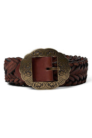 Braided Leather Belt | Cognac | Accessories fra Mos Mosh