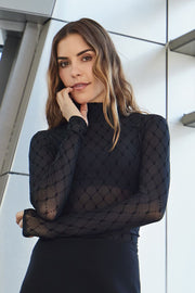 Mesh Turtle Neck | Sort | Top fra Hype the Detail