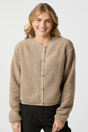 Limo Fluffy Knit Cardigan | Dark Sand | Strik fra Neo Noir