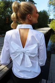 Bobo Ls Bow Shirt | White | Skjorte fra Liberté