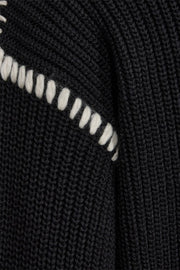 Ipen Pullover 204437 | Black w. Moonbeam | Strik fra Freequent