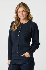 Puli Knit Cardigan | Navy | Strik fra Neo Noir