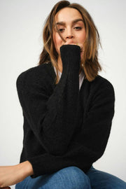 Thora V-Neck Knit Cardigan | Black | Strik fra Mos Mosh