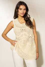Crochet Tank | Beige | Top fra Avery