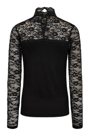 Lisa Ls Lace Blouse | Black | Bluse fra Liberté