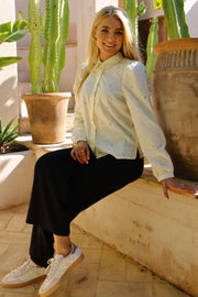 Flora Ls Blouse | Ivory Rose Flower | Skjorte fra Liberté