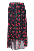 Annie Mesh Skirt | Red Flower | Nederdel fra Black Colour