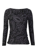 Alma Ls Turn Top | Dunkelgrau Schwarz Tia | Wendebluse von Liberté
