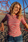 Natalia Ss Blouse | Creme Orange Blue Stripe | Bluse fra Liberté