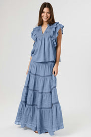 Jayla S Voile Top | Smoke Blue | Bluse fra Neo Noir