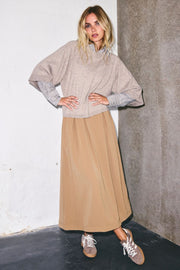 AnyaCC Pleat Skirt | Khaki | Nederdel fra Co'couture