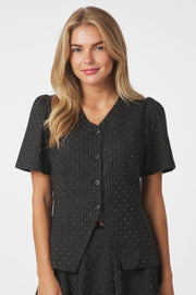 Jules B Pinstripe Blouse | Antracit | Bluse fra Neo Noir