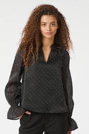 Amara Bedazzled Blouse | Black | Bluse fra Neo Noir