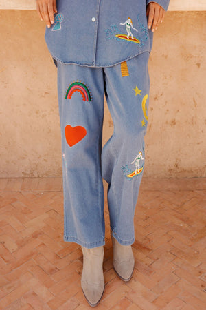 Anaya Denim Pant | Blue