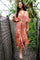 Luna Kaftan Tie Dress | Pacifique Orange | Kjole fra Black Colour