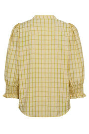 Mango Check SS Blouse 35937 | Pastel Yellow | Bluse fra Co'couture