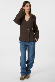 Marie Louise Knit Cardigan | Brown Melange | Strik fra Neo Noir