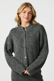 Taura Fluffy Knit Cardigan | Antracit | Strik fra Neo Noir