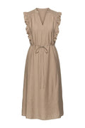 Heracc Frill Ss V-Dress | Walnut | Kjole fra Co'Couture