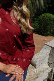 Flora Ls Blouse | Bordeaux Flower | Bluse fra Liberté