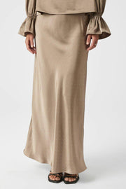 Viso Heavy Sateen Bedaz Skirt | Dark Taupe | Nederdel fra Neo Noir