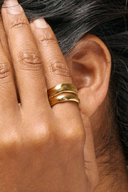 Sandra Statement Ring | 925S/GP | Ring fra Enamel