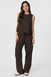 Sonar Linen Pants | Dark Brown | Bukser fra Neo Noir