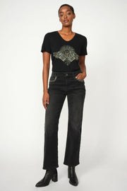 Cecilia Perla Jeans Ankle | Dark Grey | Jeans fra Mos Mosh