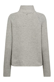 Thyra Highneck Knit | Light Grey Melange | Strik fra Mos Mosh