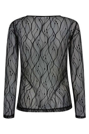 Mercy Mesh O-Blouse 33187 | Black | T-Shirt fra Co'couture