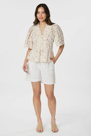 Evienne Floral Blush Top | Bluse fra Neo Noir
