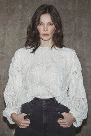 Shania Fluffy Blouse 35889 | Off white | Bluse fra Co'couture