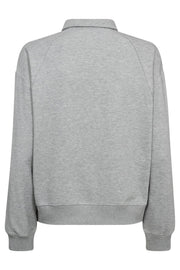 Dengi Polo Sweat 37043 | Pale Grey | Sweatshirt fra Co'couture