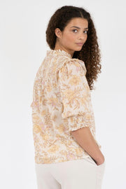 Davina Rose Field Blouse | Dusty Yellow | Bluse fra Neo Noir