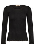 Elaine O-LS Seamless Tee | Black | Bluse fra Mos Mosh