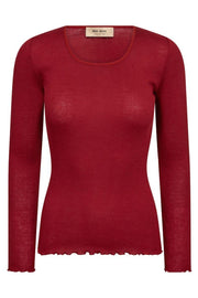 Elaine O-LS Seamless Tee | Rhythmic Red | T-shirt fra Mos Mosh