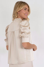 Roella Heavy Sateen Blouse | Champagne | Bluse fra Neo Noir