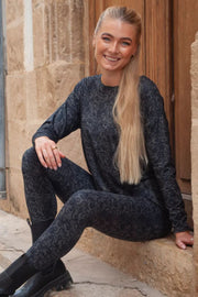 Alma Legging | Black Grey Lace | Leggings fra Liberté