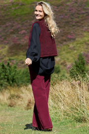 Cora Corduroy Box Pant | Wine | Bukser fra Black Colour